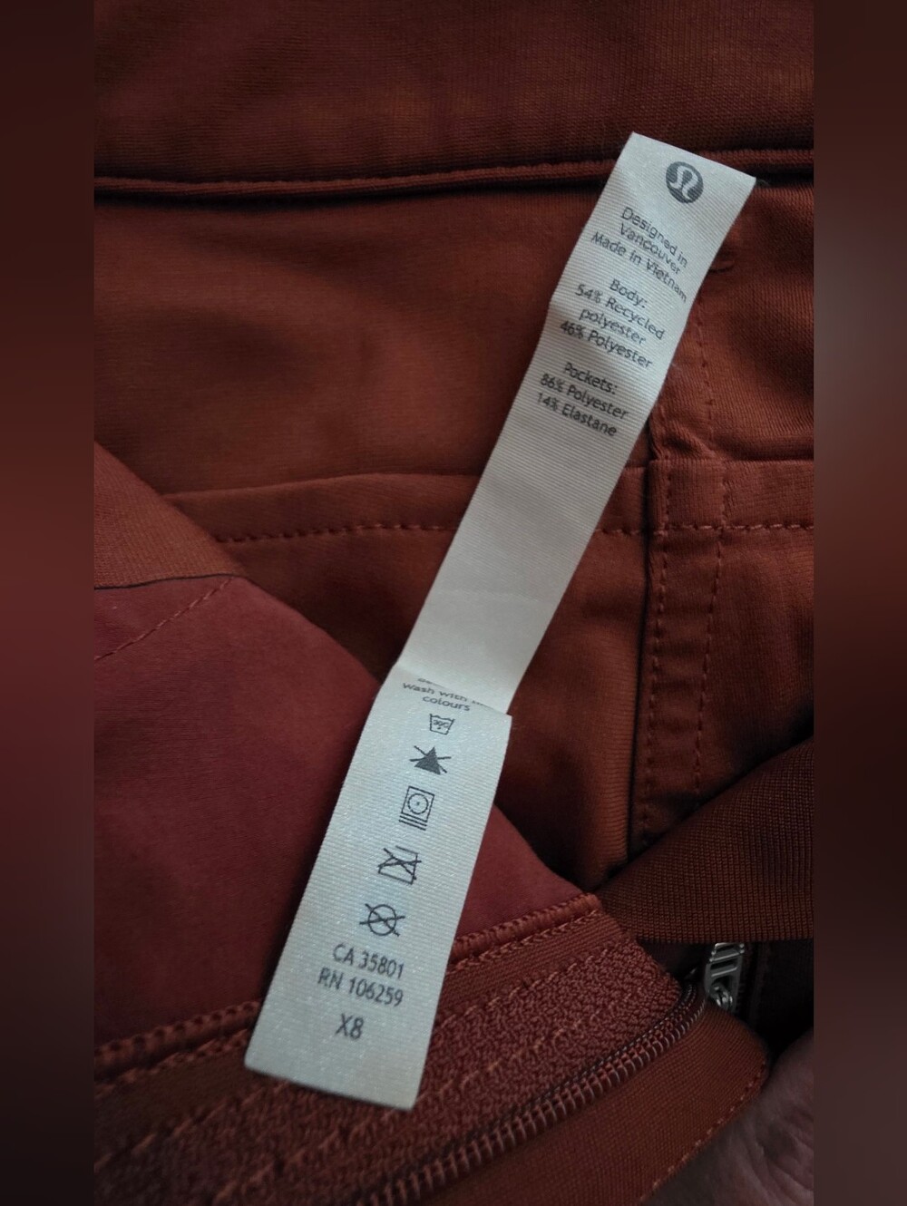 Lululemon City Sleek 5-Pocket Slim Fit Pants Dark Terracotta Rust Size 2 - Picture 8 of 8